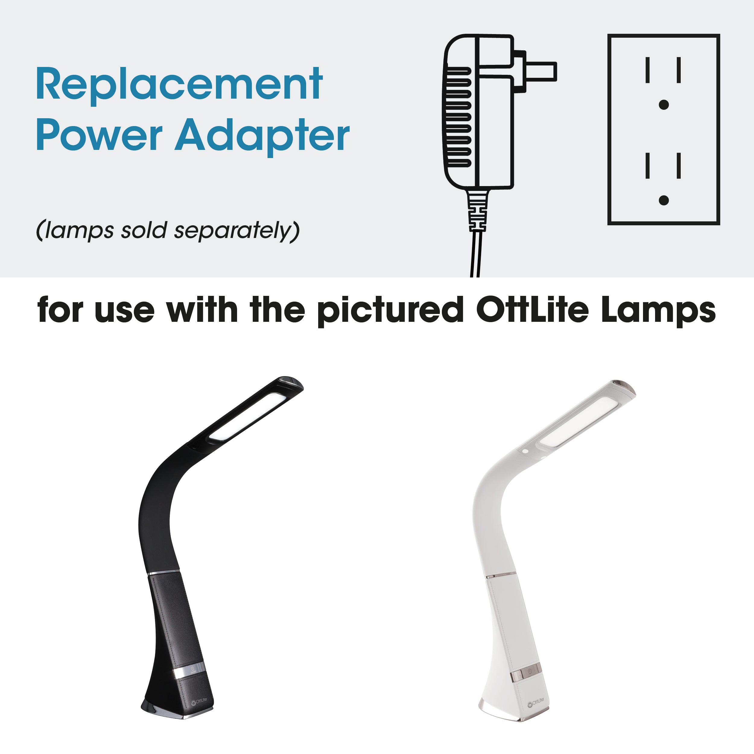 Adapter for OttLite Craft Anywhere and Recharge Lamps
