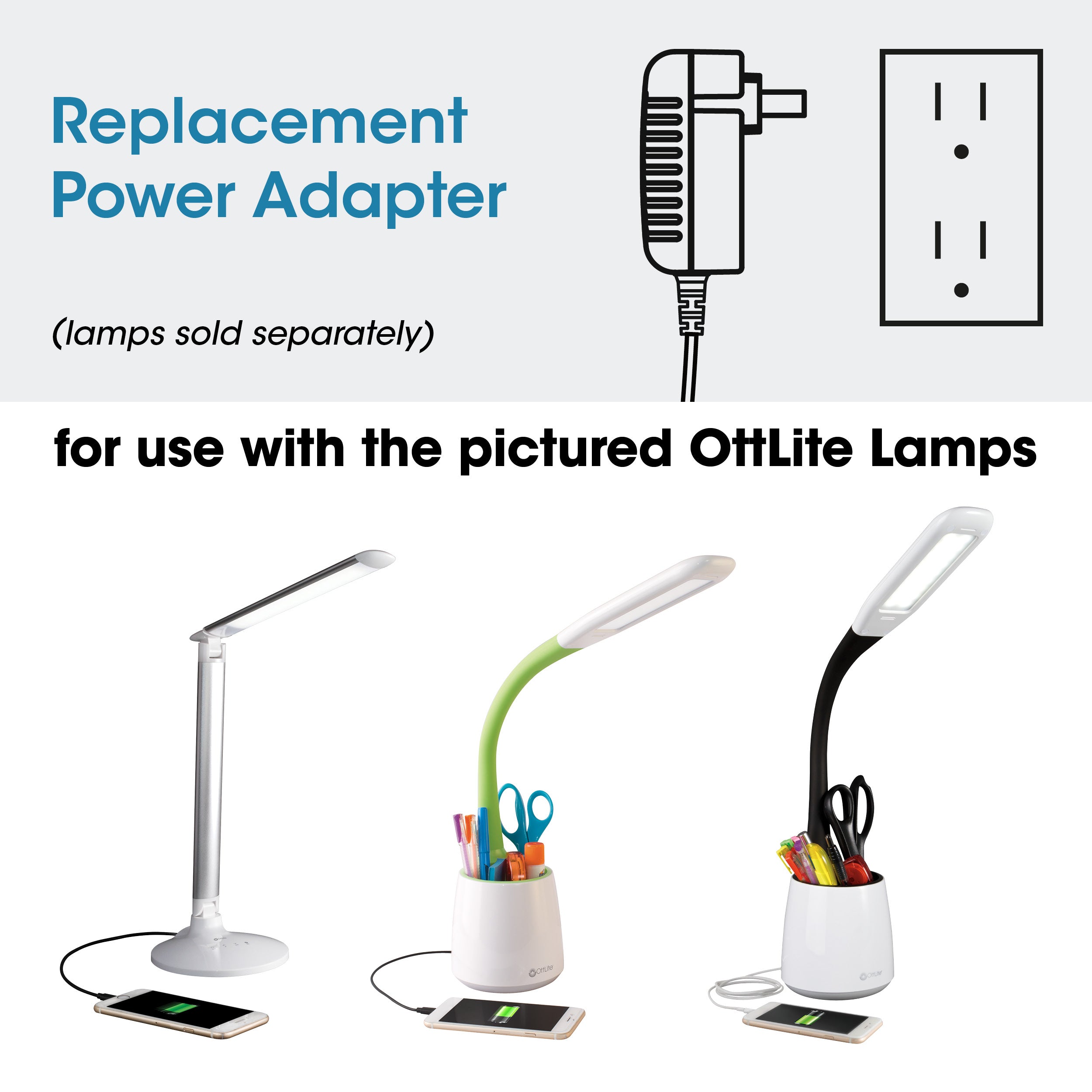 Adapter for OttLite Command LED Desk Lamp