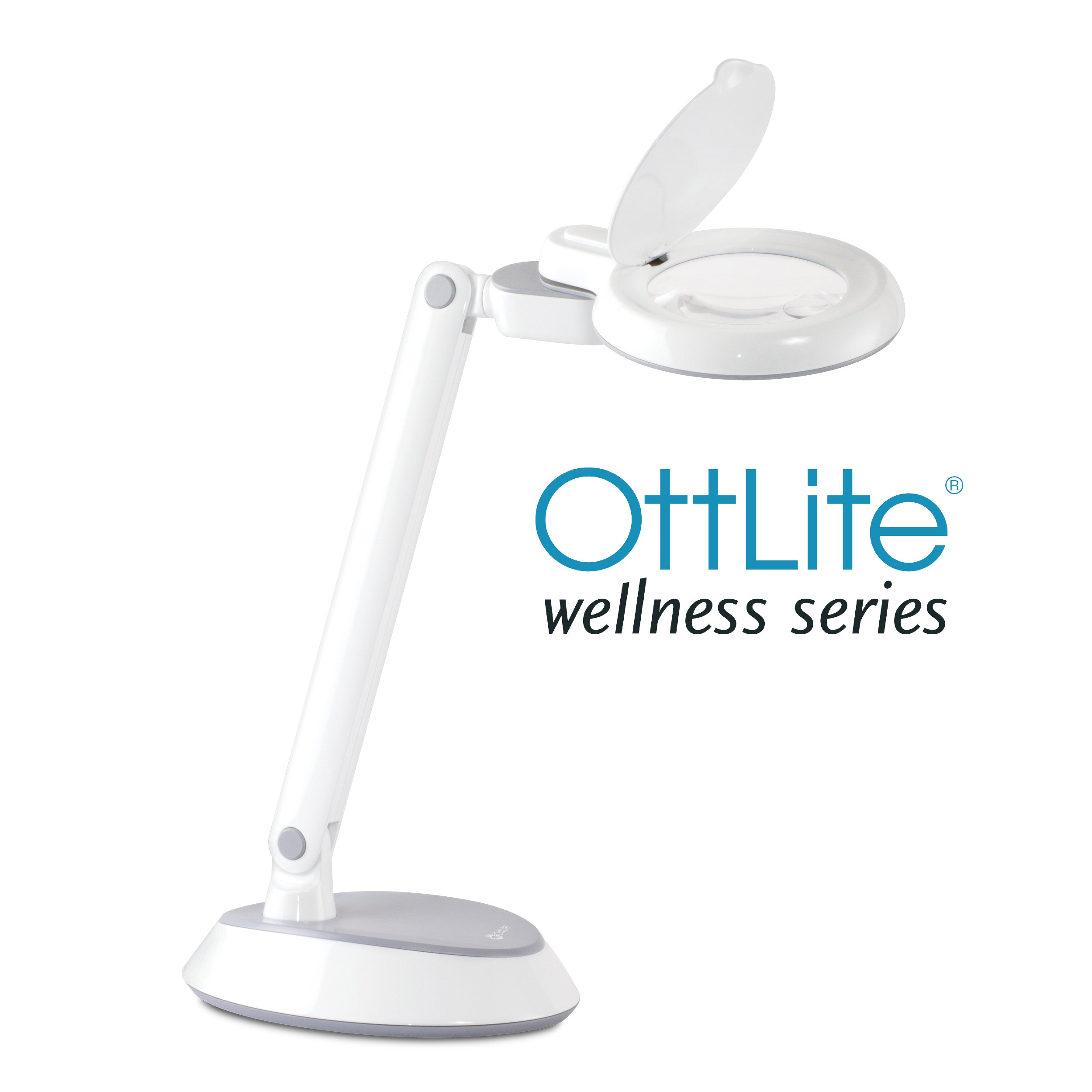 OttLite Space-Saving LED Magnifier Desk Lamp