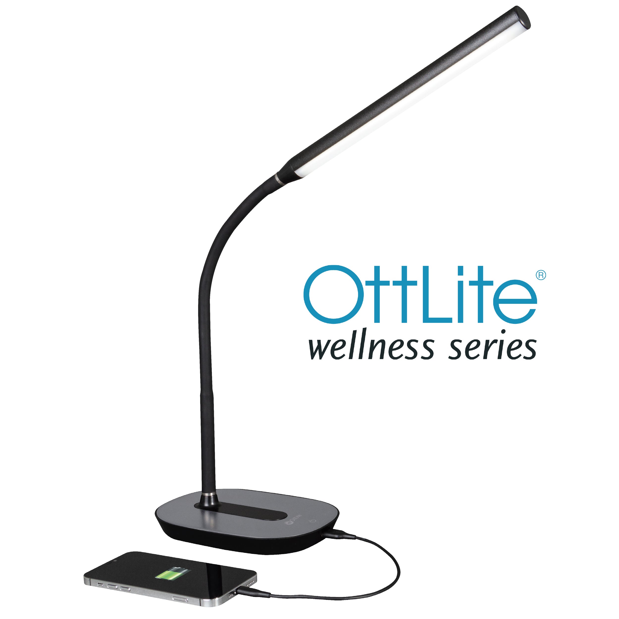 OttLite Wellness Series Strive LED Desk Lamp with USB Charging Port
