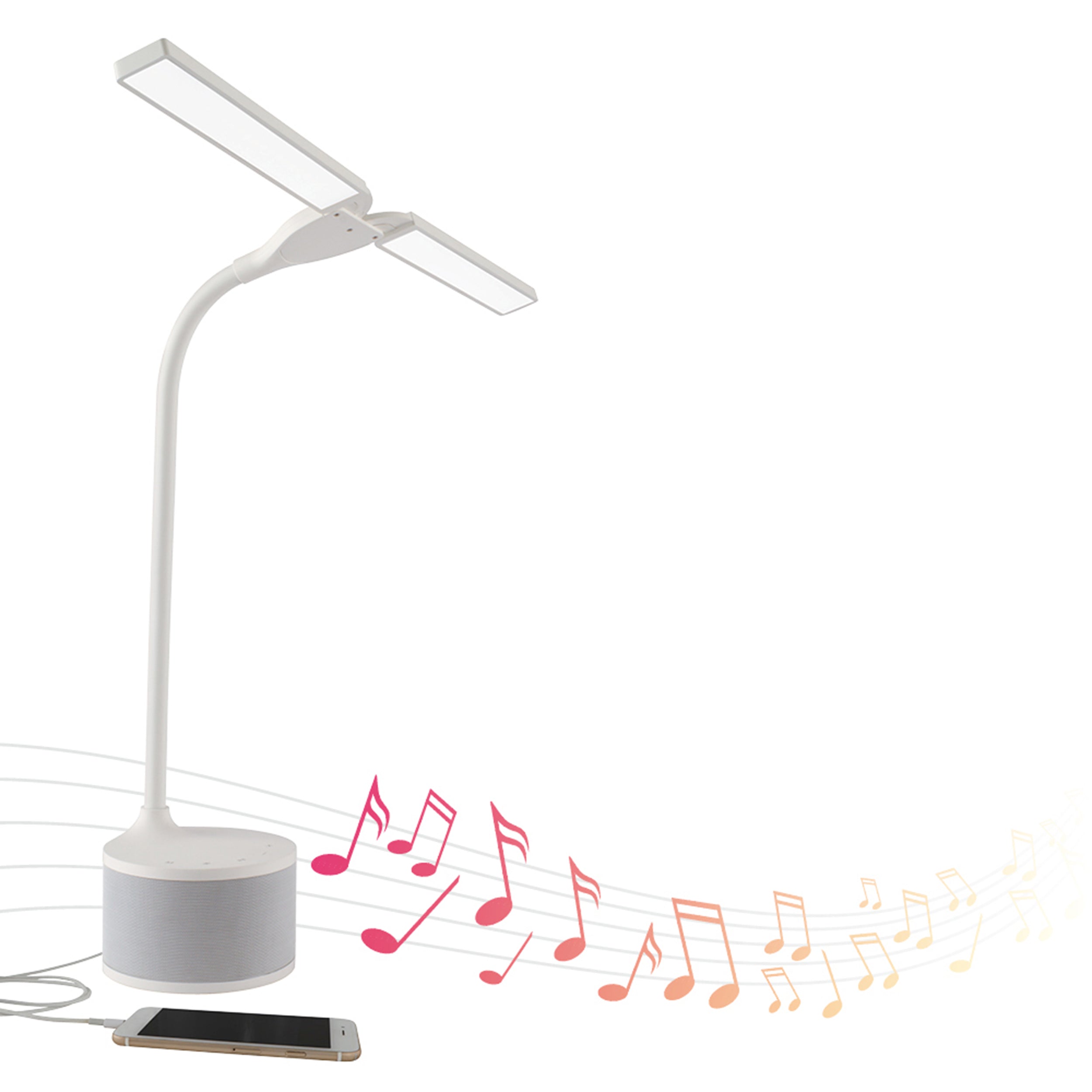 OttLIte Dual Shade LED Lamp with Bluetooth® Speaker and USB