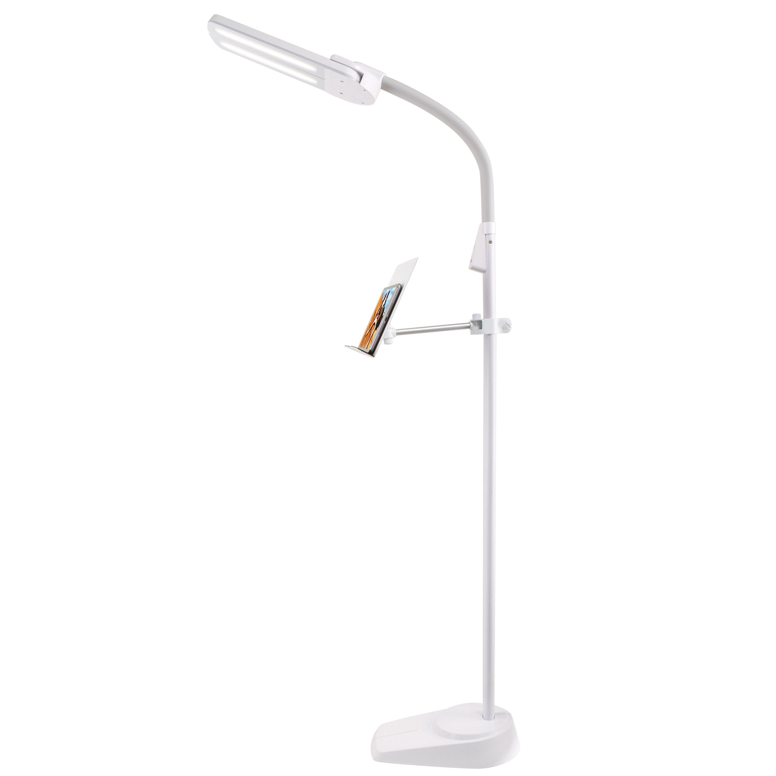 Dual Shade LED Floor Lamp with USB Charging Station