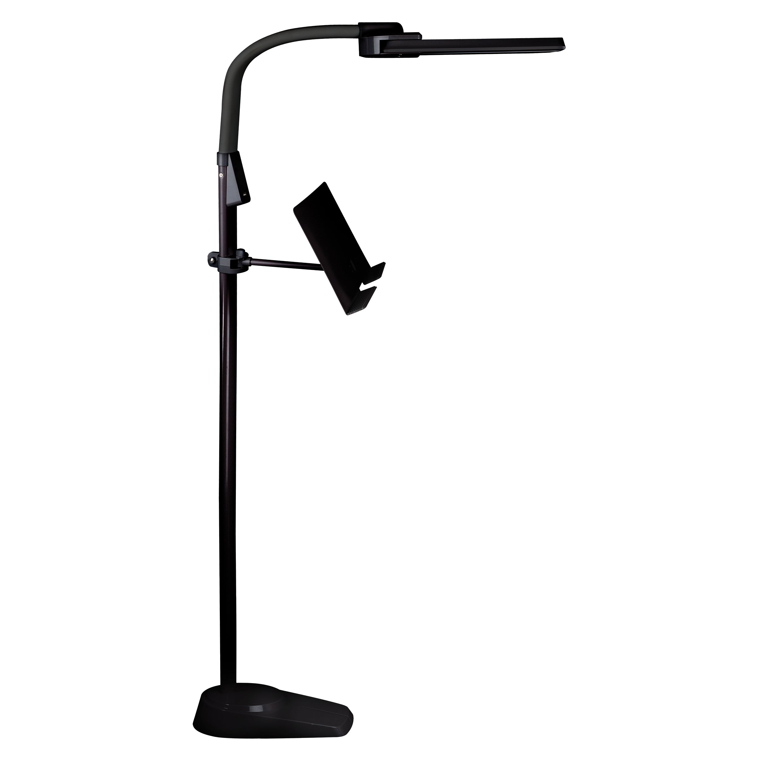 Dual Shade LED Floor Lamp with USB Charging Station