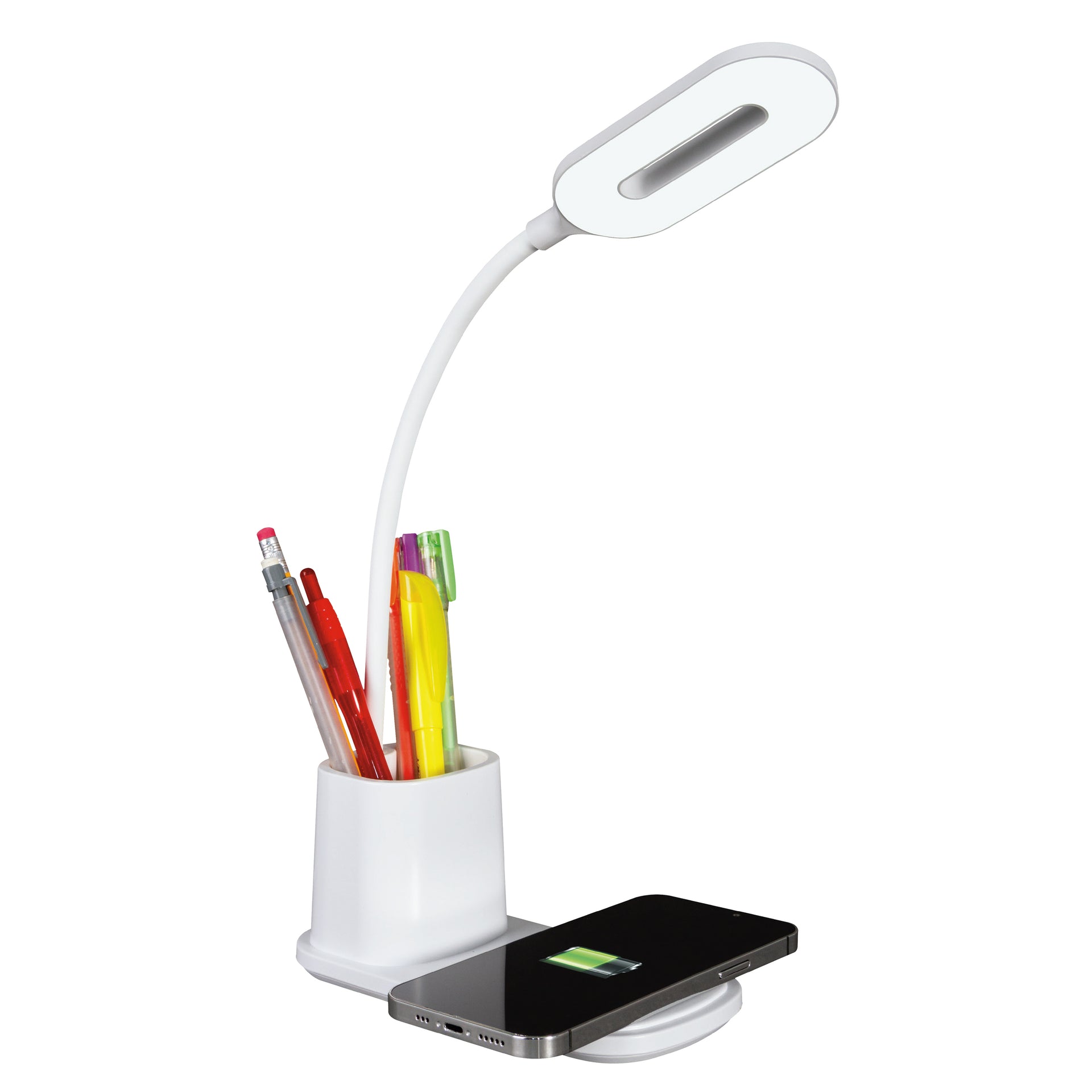 OttLite Organizer LED Desk Lamp with Wireless Charging Pad