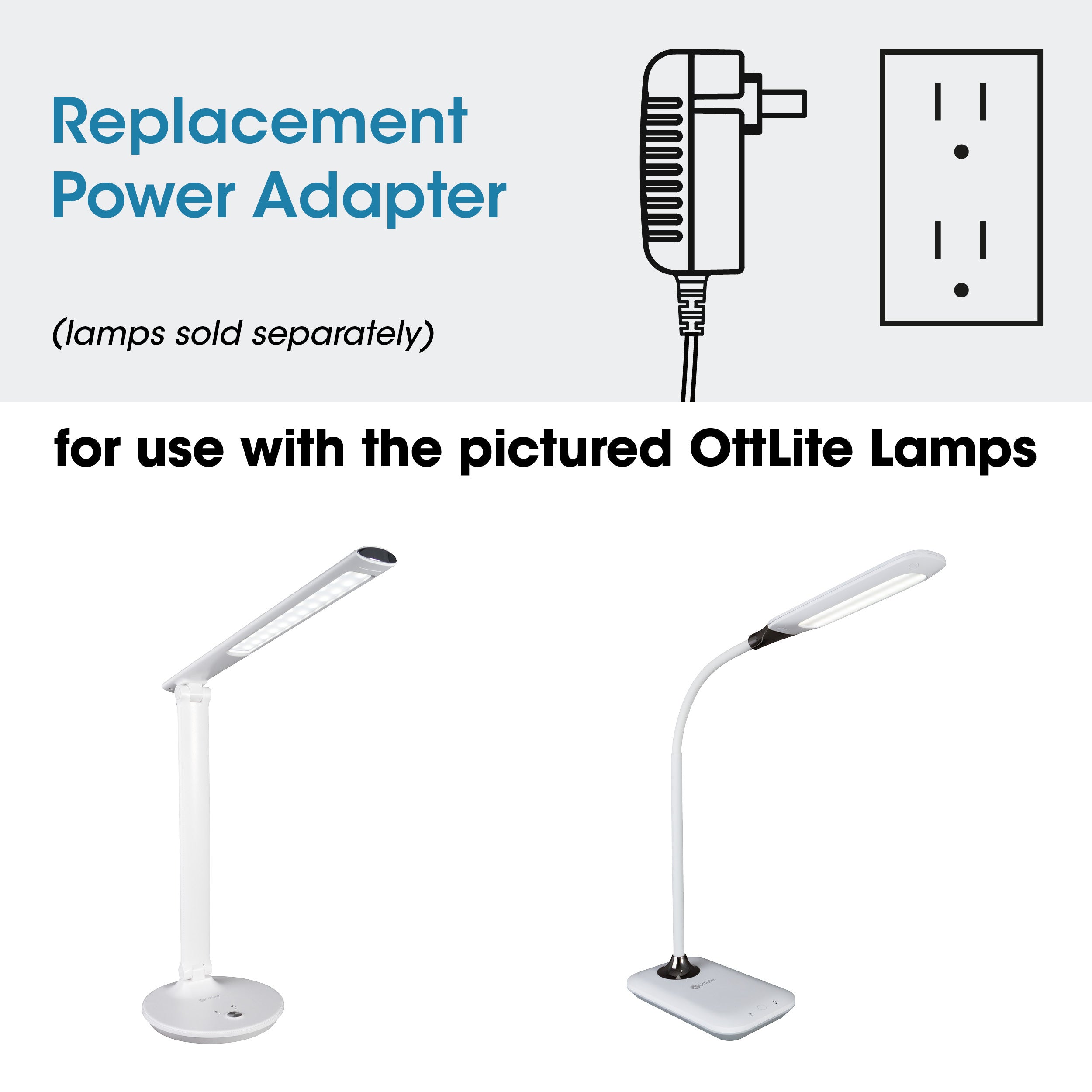Adapter for OttLite Enhance and Good Housekeeping Sanitizing Desk Lamps