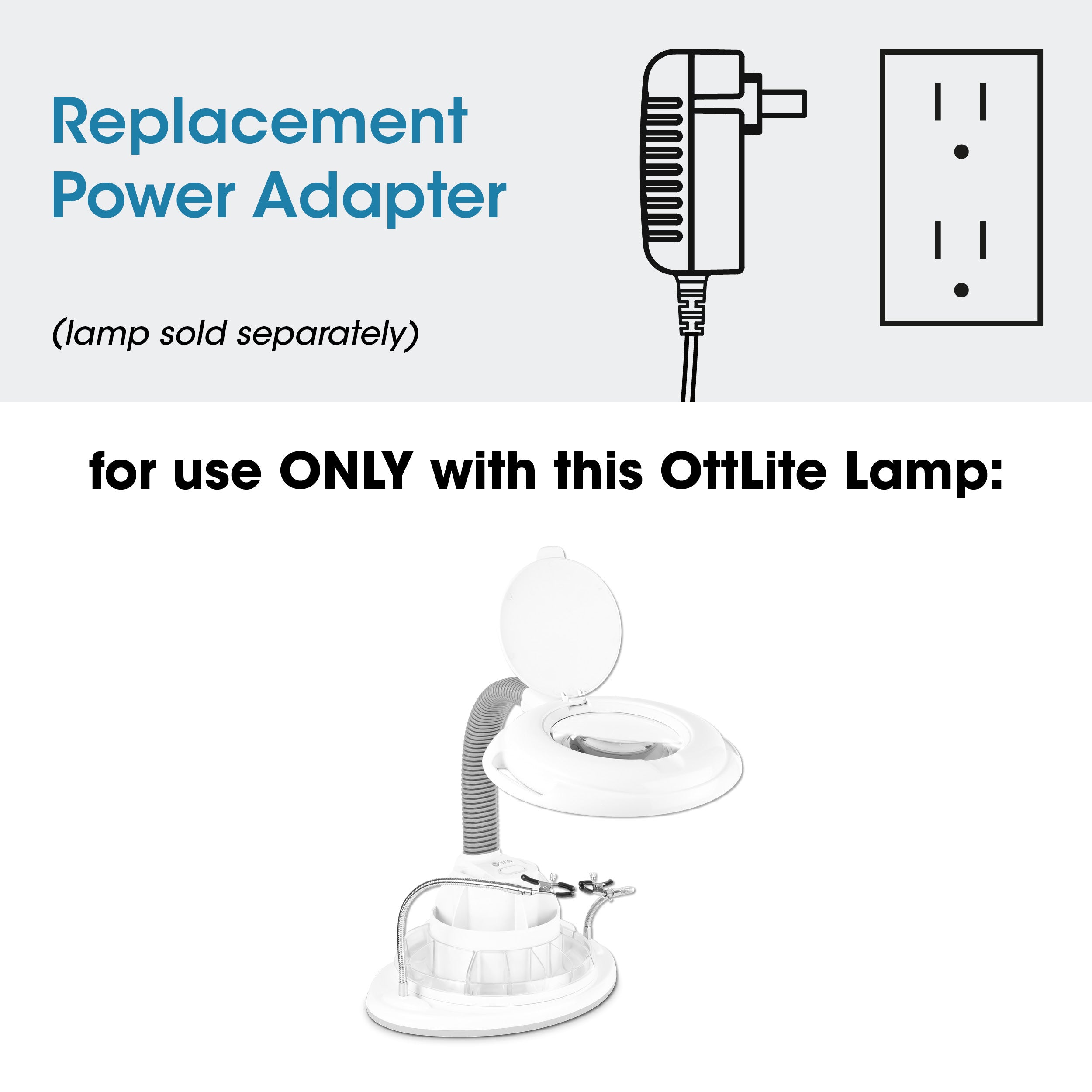 Adapter for OttLite LED Ultimate Magnifier and Storage Station