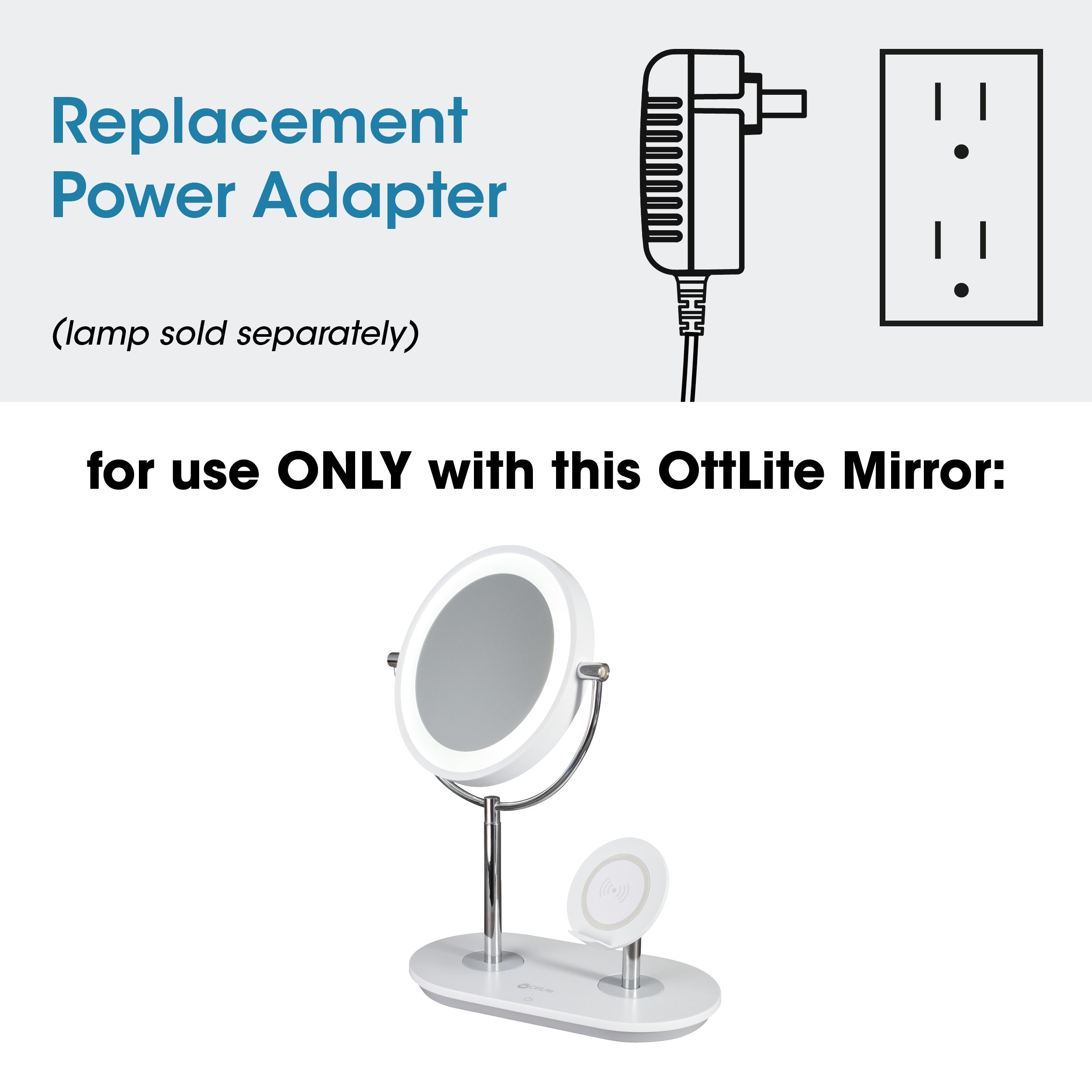 Adapter for OttLite Makeup Mirror