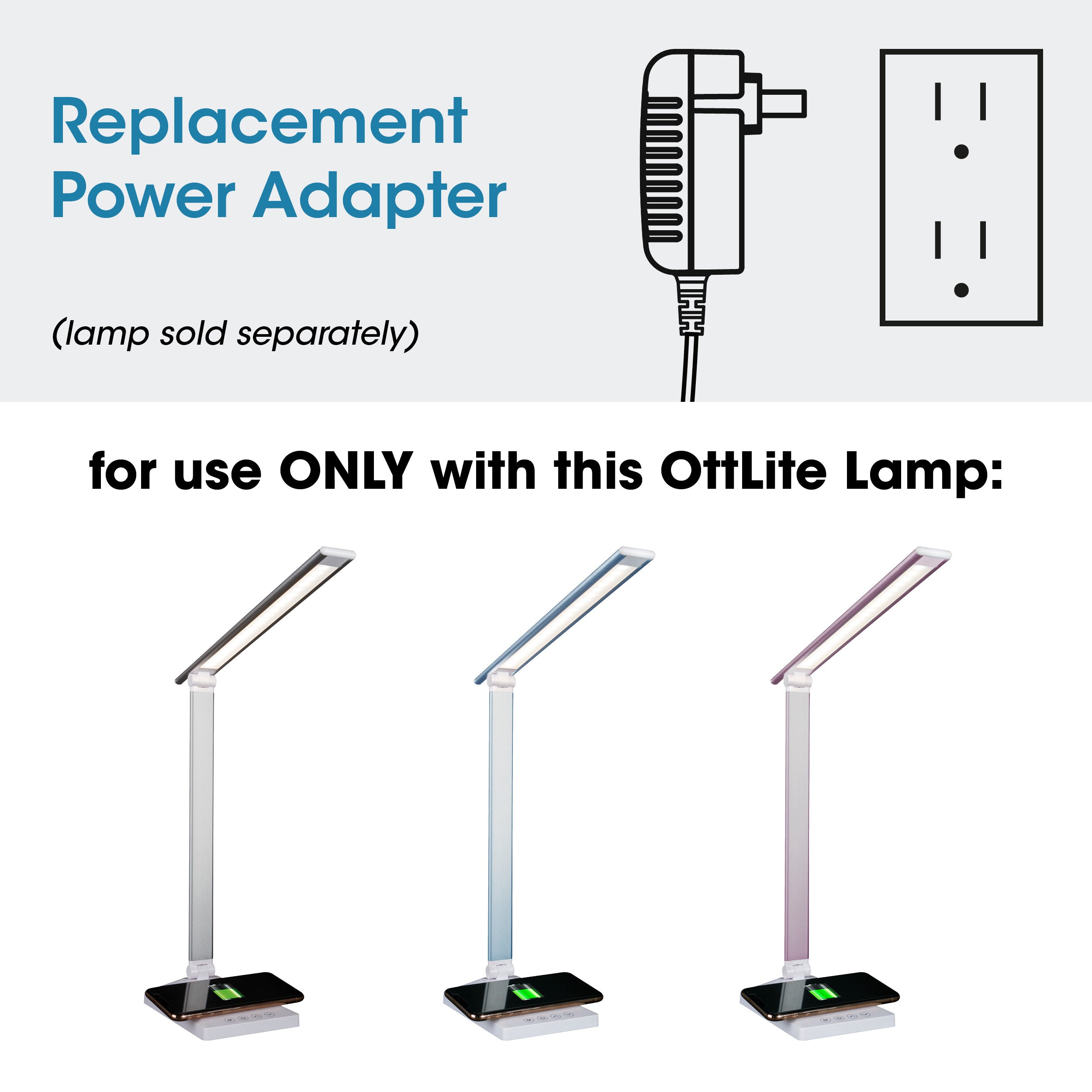 Adapter for OttLite Entice LED Desk Lamp