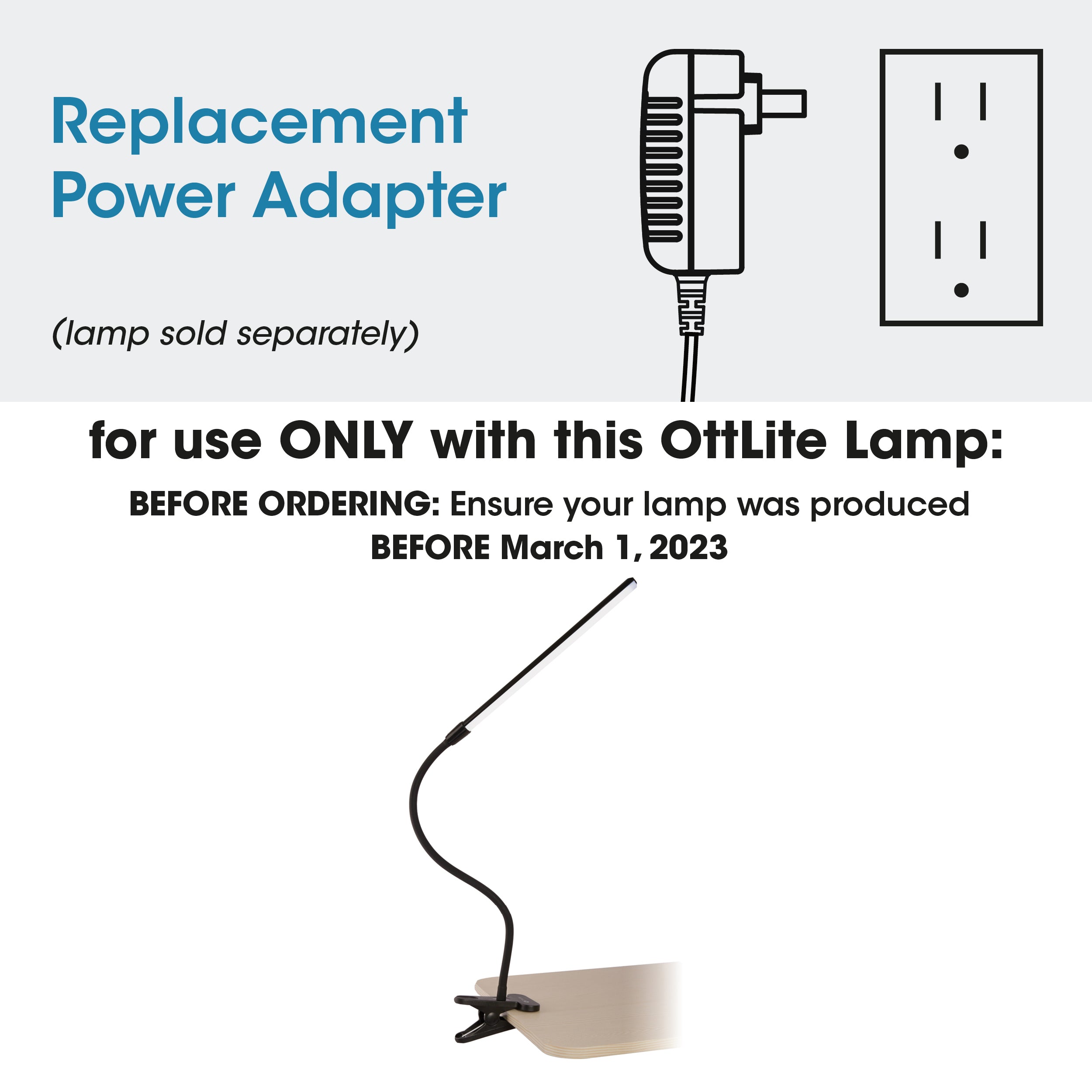 Adapter for Clip-On LED Easel Lamp