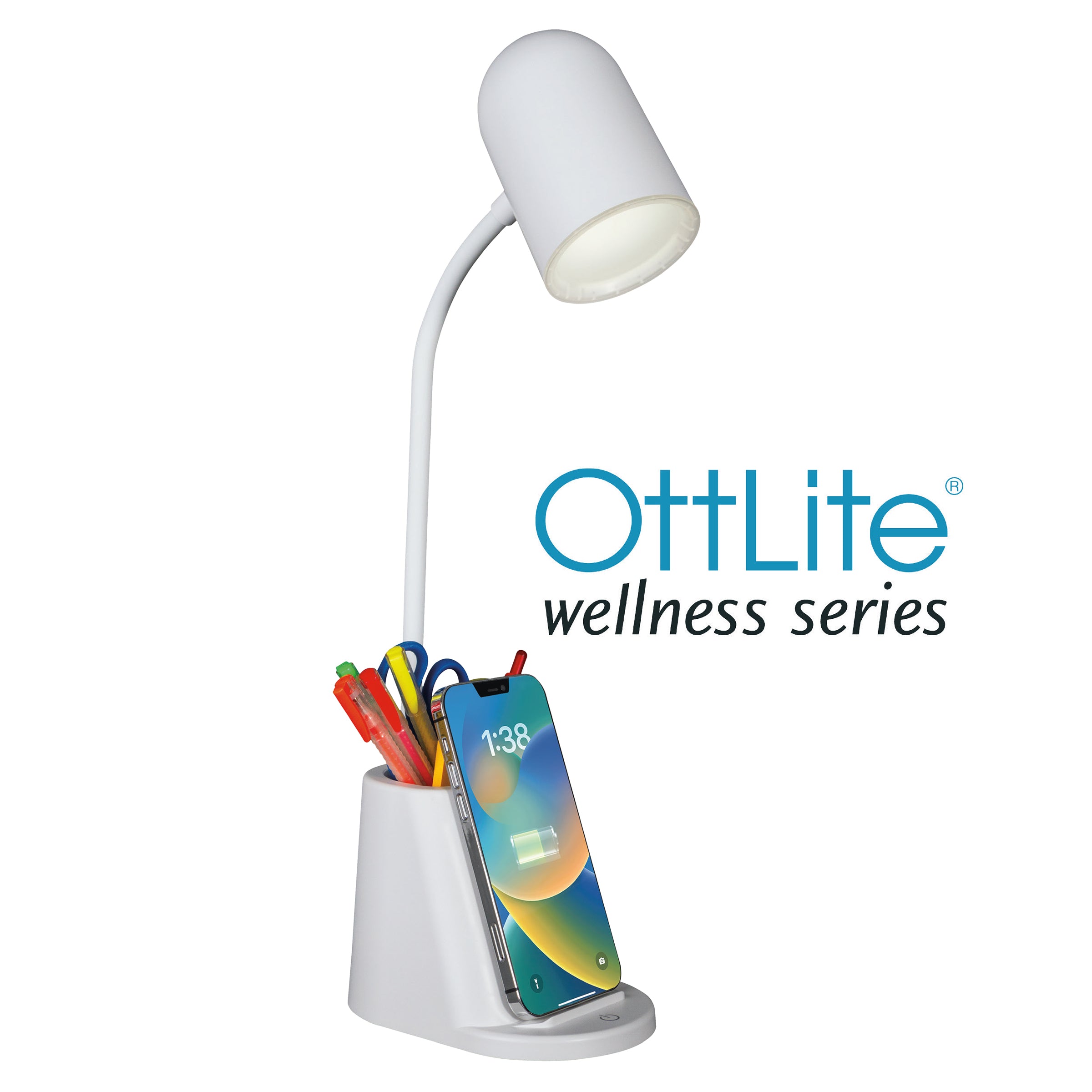 Aglow Organizer LED Desk Lamp with Wireless Charging