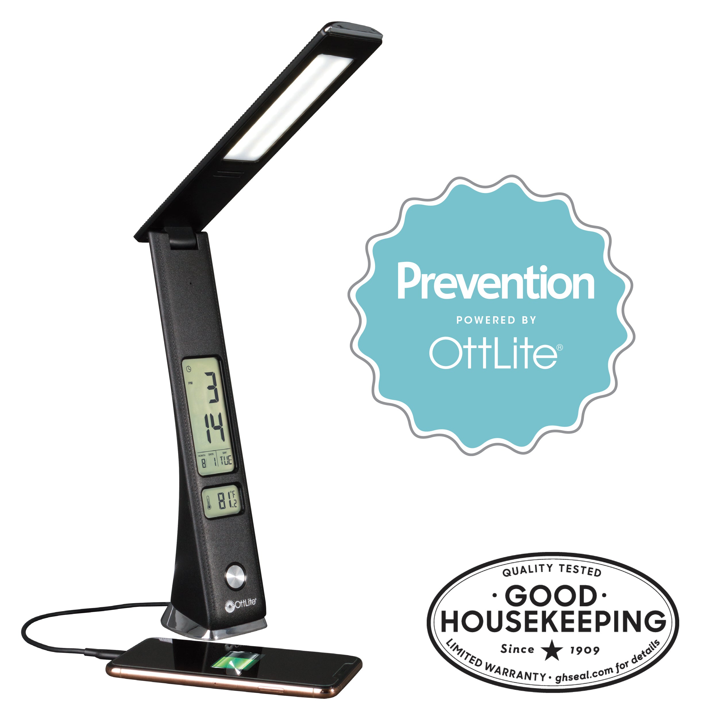 Prevention by OttLite | Task Lamp with Digital Display | ClearSun LED ...