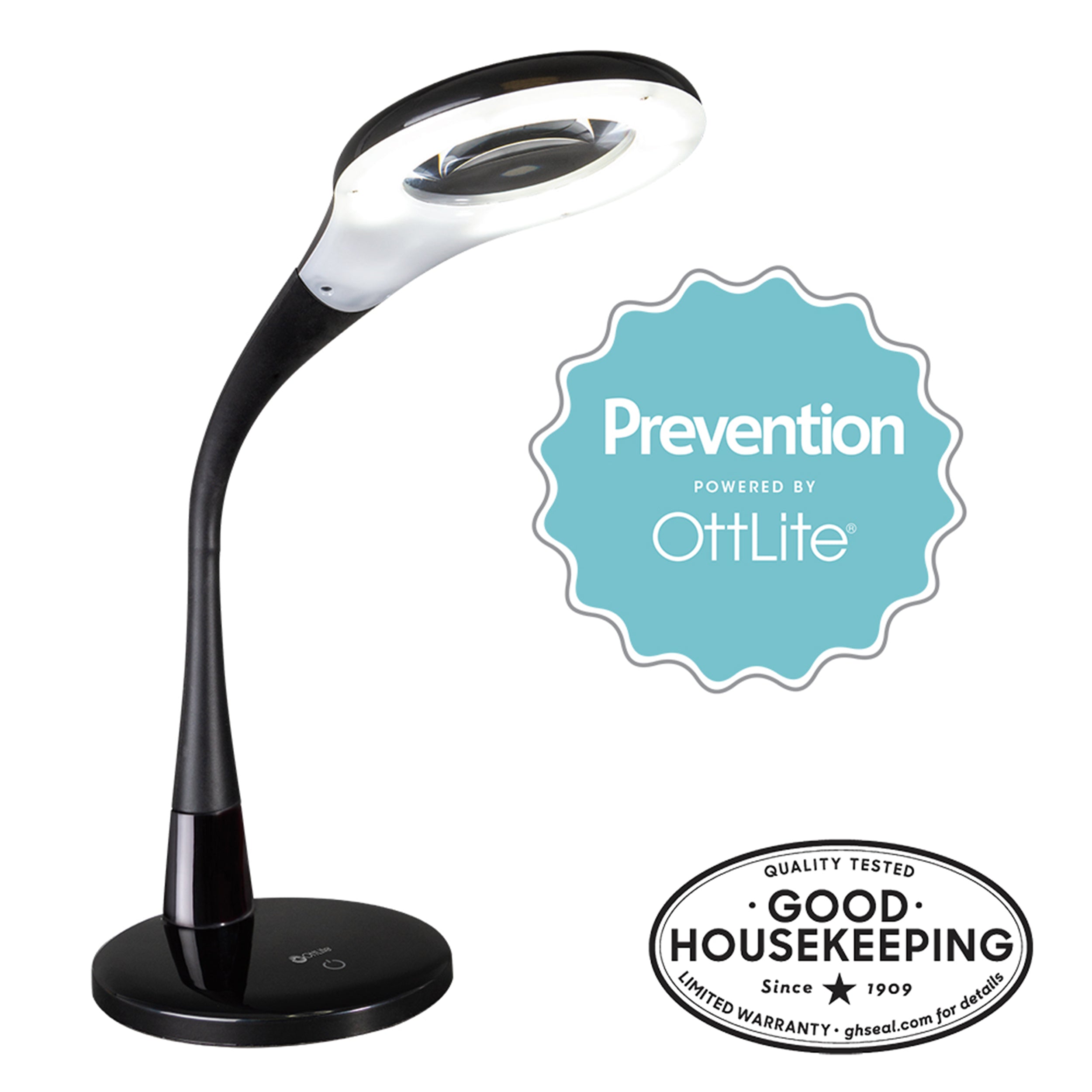Prevention by OttLite LED Magnifier Lamp