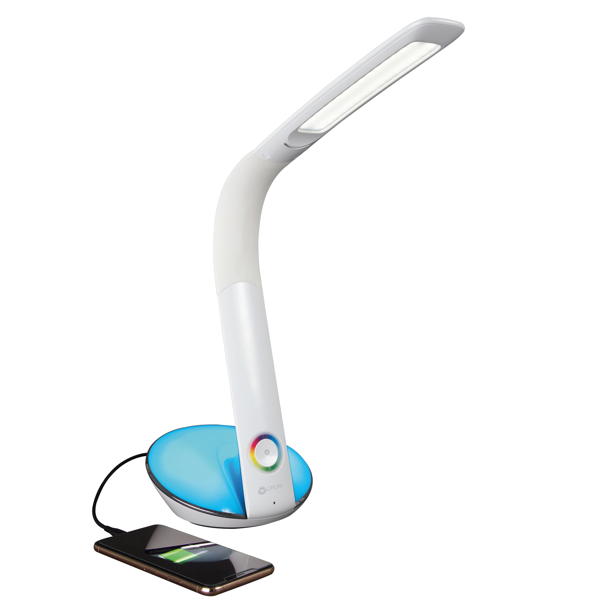 LED Desk Lamp with Color Changing Base and USB