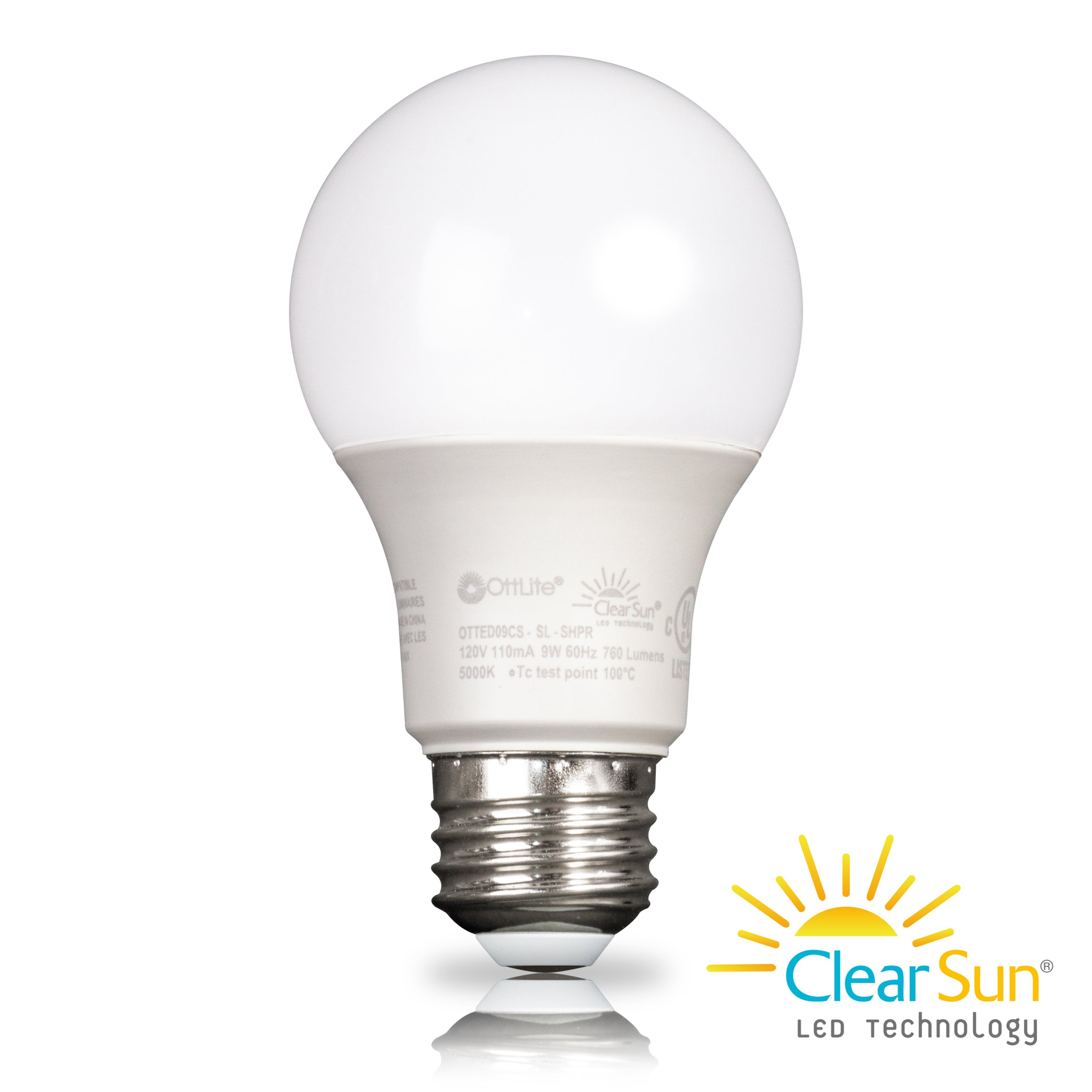 OttLite ClearSun 9W Edison-Base LED Bulb (60W equivalent)